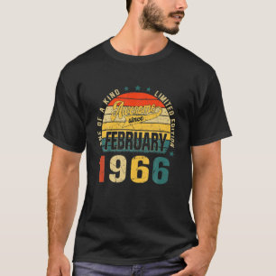 T-shirt 55E Anniversaire Vintage Février 1966 Rétro 55 Ans