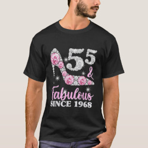 T-shirt 55ème Anniversaire Chemises Pour Femmes 55 Et Fabu