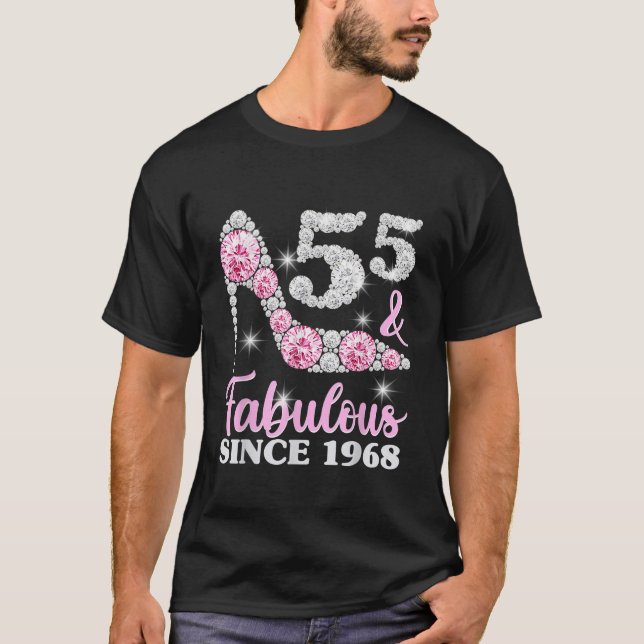 T-shirt 55ème Anniversaire Chemises Pour Femmes 55 Et Fabu (Devant)
