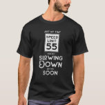 T-shirt 55Th Birthday Idea Speed Limit Sign 55 Mph Funny D<br><div class="desc">This funny driving speed limit 55 birthday,  anniversary or class reunion party saying is a fun gag saying for a party or celebration. Perfect gift for racing fans,  car enthusiasts,  and drivers.</div>