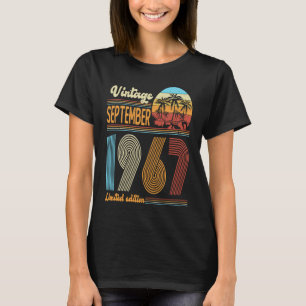 T-shirt 56 Anniversaire Vintage Septembre 1967 Femmes
