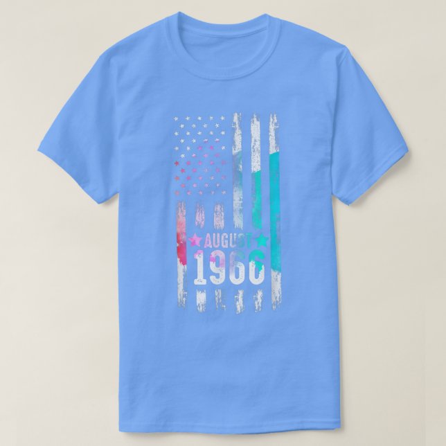 T-shirt 56 ans, 1966 drapeau américain 56e anniversaire (Design devant)