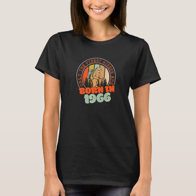 T-shirt 56 ans Ancien Randonnée Sloth Né en 1966 56e anniv (Devant)