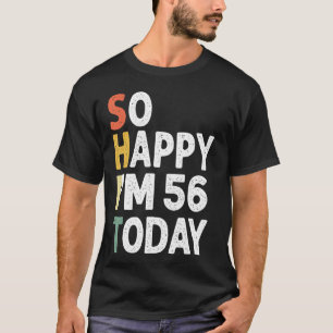 T-shirt 56 Ans Anniversaire Vintage Si Heureux Im 56 Aujou