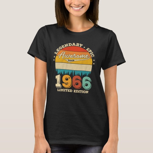 T-shirt 56 ans Awesome depuis 1966 56e anniversaire Cadeau (Devant)