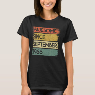 T-shirt 56 Ans Awesome Depuis Septembre 1966 56th Bi