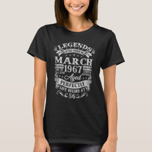 T-shirt 56 Ans Légendes Vintages Nées Mars 1967 56e