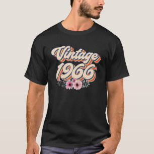 T-shirt 56E Anniversaire S Femmes Vintage 1966 Floral 56 A