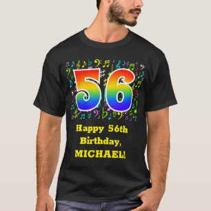 T-shirt 56e anniversaire : Symboles de musique colorée, Ar