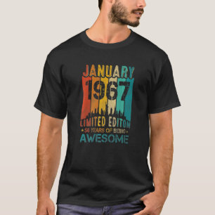T-shirt 56e anniversaire Vintage janvier 1967 56 ans Homme