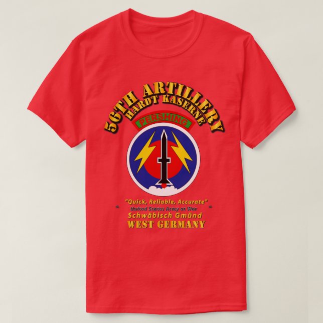 T-shirt 56e Artillerie Commandement Pershing Hardt Kaserne (Design devant)