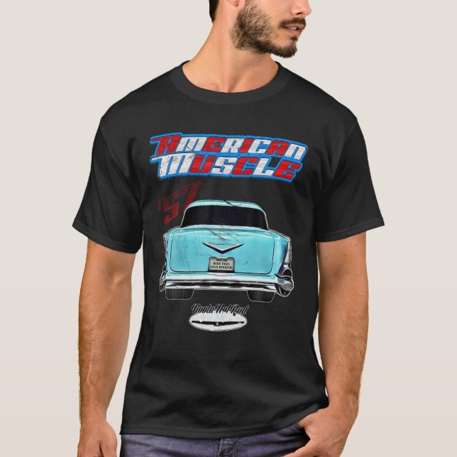 T-shirt 57,1957 Belair Bel Air American Muscle Car Hotrod (Devant)