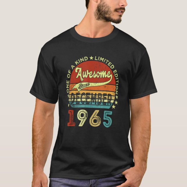 T-shirt 57 Ans Awesome Depuis Décembre 1965 57e Birt (Devant)