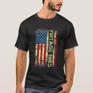 T-shirt 57 ans Vintage 1965 drapeau américain 57e naissanc