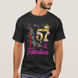 T-shirt 57 & Fabuleux 57 Ans 57ème Anniversaire Papillons 