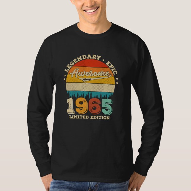 T-shirt 57 Year Old Awesome Since 1965 57th Birthday Gift (Devant)