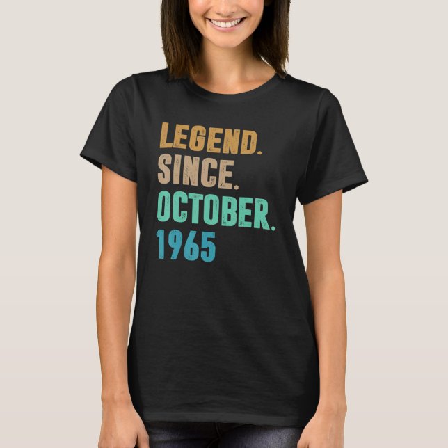 T-shirt 57 Years Old Legend Since October 1965 (Devant)