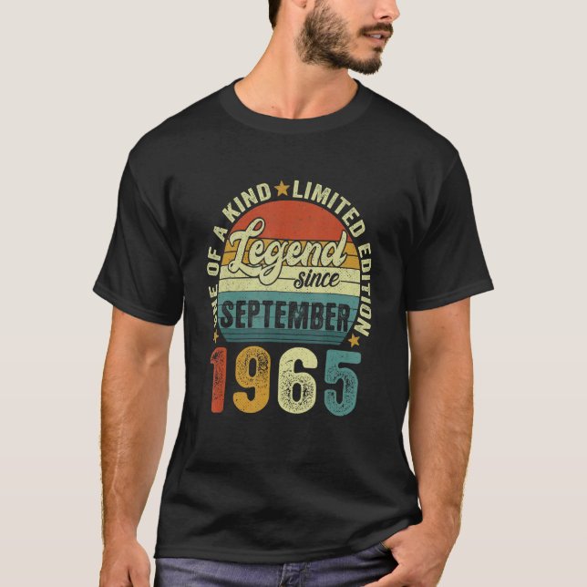 T-shirt 57e anniversaire 57 ans légende depuis septembre (Devant)