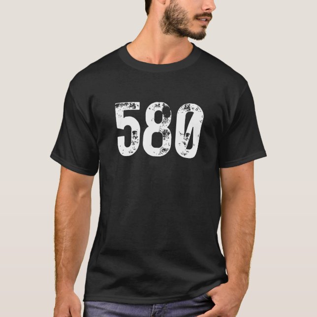 T-shirt 580 Area Code Lawton OK Mobile Telephone Area Code (Devant)