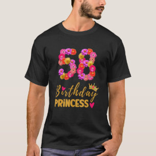T-shirt 58 Anniversaire Princesse Flower Son My 58th B
