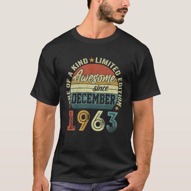 T-shirt 58 Ans Awesome Depuis Décembre 1963 58E Birt (Devant)