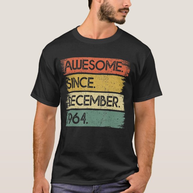 T-shirt 58 Ans Awesome Depuis Décembre 1964 58th Bir (Devant)