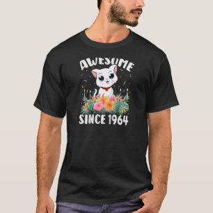 T-shirt 58 Ans Chat Awesome depuis 1964 58e anniversaire