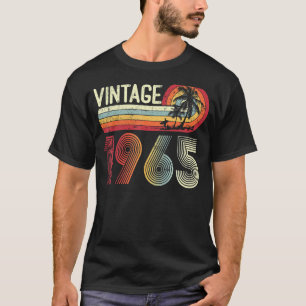 T-shirt 58 Ans Hommes Femmes Vintage 1965 Retro 58e Naissa