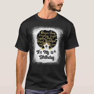 T-shirt 58 Ans Leopard Melanin Fille C'Est Mon Anniversair