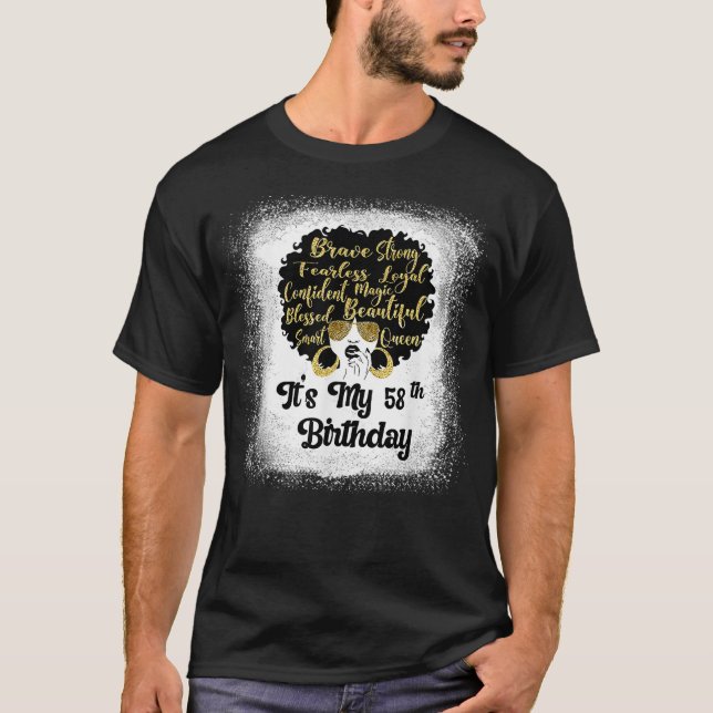 T-shirt 58 Ans Leopard Melanin Fille C'Est Mon Anniversair (Devant)
