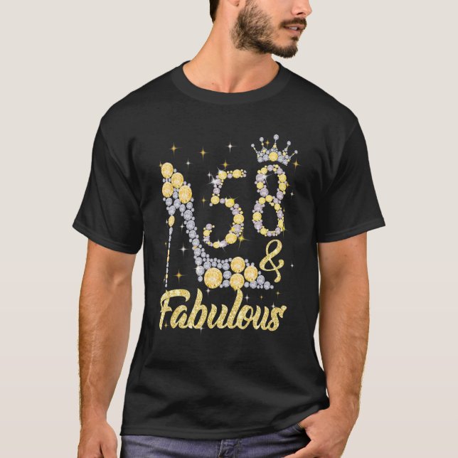 T-shirt 58 & Fabuleux 58 Ans 58e Anniversaire Diamant C (Devant)