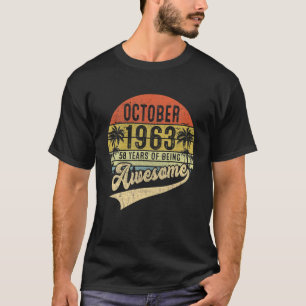 T-shirt 58E Anniversaire 58 Ans Awesome Depuis Octobre 19