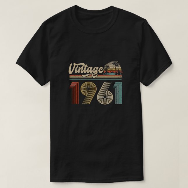 T-shirt 58e anniversaire Cadeau Vintage 1961 Classique (Design devant)