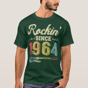 T-shirt 58e anniversaire Guitare Vintage Rockin depuis 196