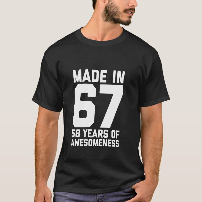 T-shirt 58e anniversaire pour hommes femmes fils fille âge (Devant)
