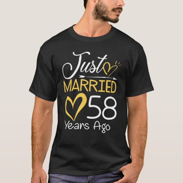 T-shirt 58ème anniversaire de Mariage marié il y a 58 ans (Devant)