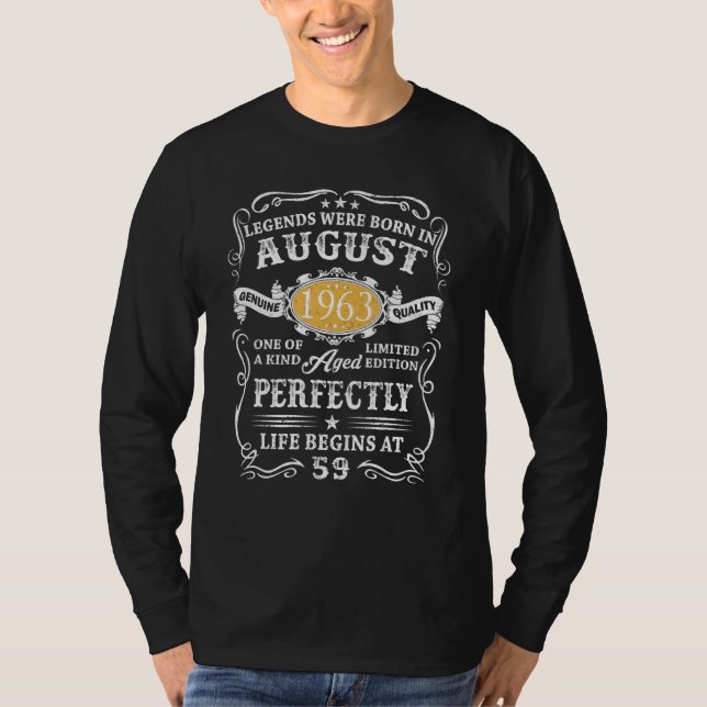 T-shirt 59 ans Anniversaire Légendes Né Août 1963 59e (Devant)