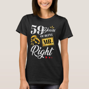 T-shirt 59 Ans D'Être M. Right Funny Couple Mariage A