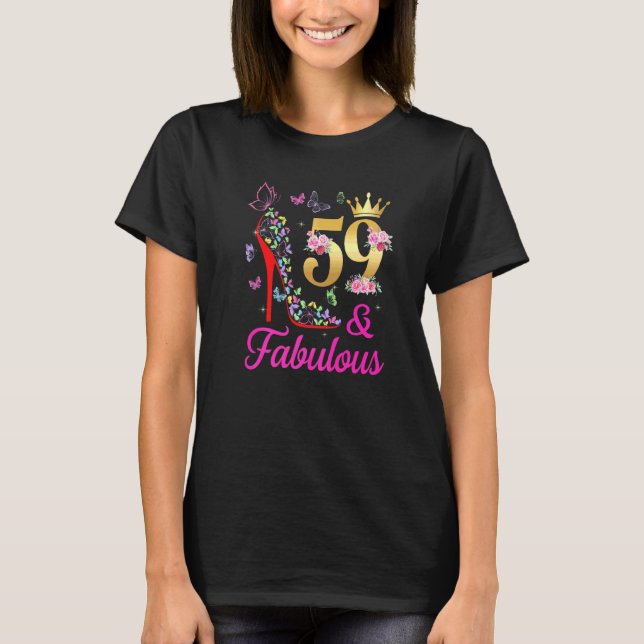 T-shirt 59 & Fabuleux 59ans Vieux 59ème Anniversaire Papil (Devant)