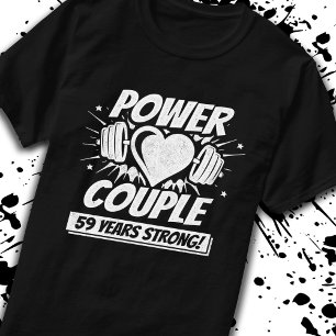 T-shirt 59e Anniversaire Couple Fitness 59 Ans Fort