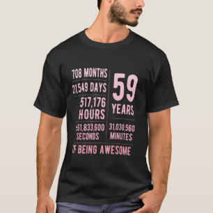 T-shirt 59e anniversaire Hommes Femmes Funny 59 ans