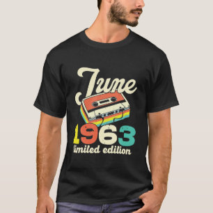 T-shirt 59e anniversaire Juin 1963 Vintage Cassette Limite