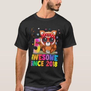 T-shirt 5 5E Panda Rouge Awesome Depuis 2018