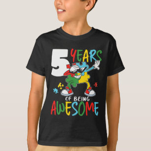 T-shirt 5 Anniversaire Autiste Garçon Fille Autisme Aware