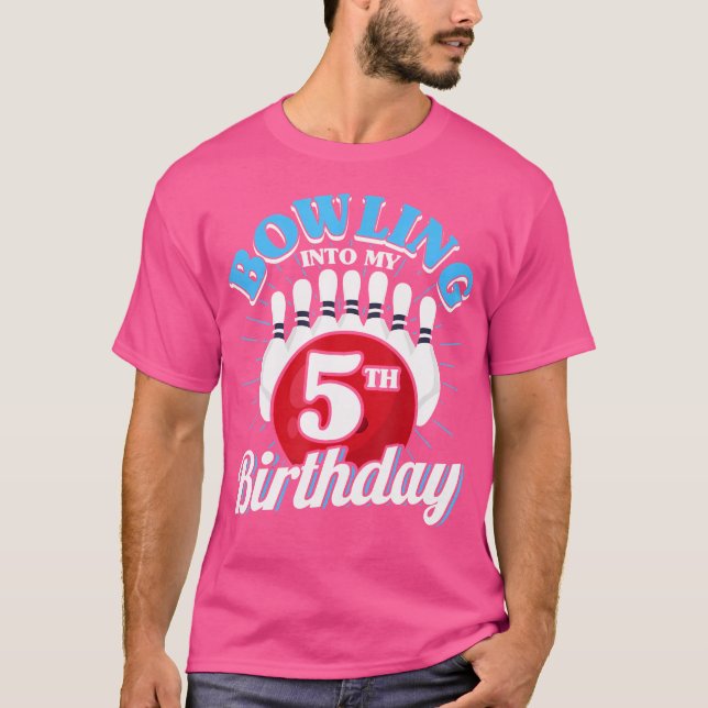 T-shirt 5 Anniversaire Bowling Thème Bowling Dans Annivers (Devant)