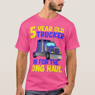 T-shirt 5 Anniversaire Camion Camion Enfants Camionneur Ga