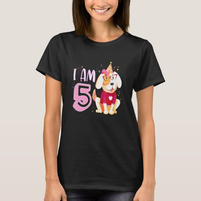 T-shirt 5 Anniversaire Chien Chien Chiens Chiens Chiens Ch (Devant)