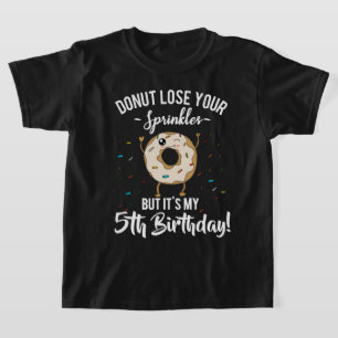 T-shirt 5 Anniversaire Donut pour les garçons de 5 ans Drô
