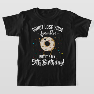 T-shirt 5 Anniversaire Donut pour les garçons de 5 ans Drô