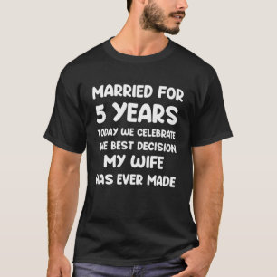 T-shirt 5 Anniversaire Du Mariage Après La Femme De Mari